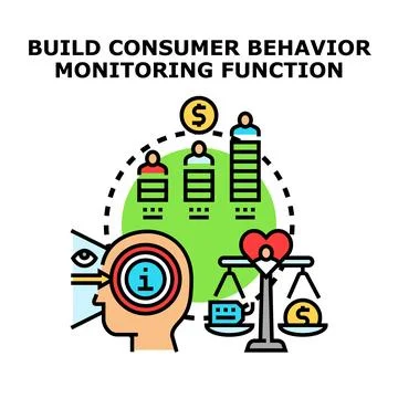 Analyzing consumer behavior for market research and profiling Stock Illustration