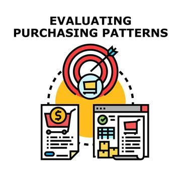 Analyzing consumer buying behavior and shopping patterns Stock Illustration