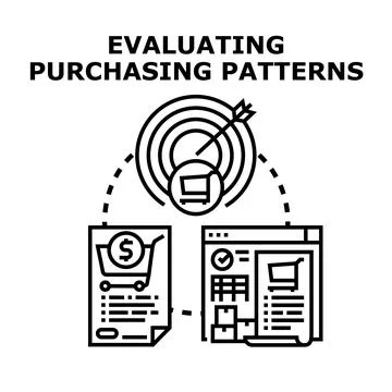 Analyzing consumer buying behavior and shopping patterns Stock Illustration