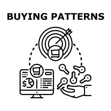 Analyzing consumer buying patterns and marketing strategies Illustrazione stock
