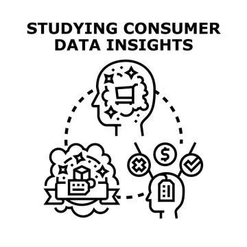 Analyzing consumer data insights for marketing strategy Illustrazione stock