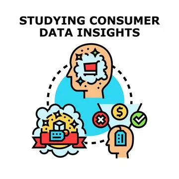 Analyzing consumer data insights for marketing strategy Stockillustratie