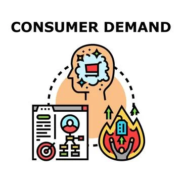Analyzing consumer demand and market purchasing behavior Stock Illustration