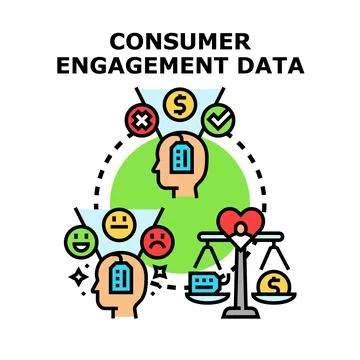 Analyzing consumer engagement data for business insights Stock Illustration