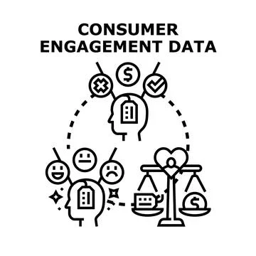 Analyzing consumer engagement data for business insights Stock Illustration