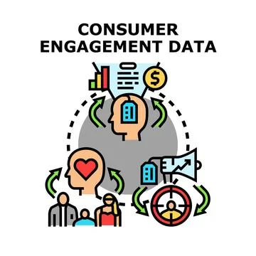 Analyzing consumer engagement data for marketing strategy and audience targ.. Stock Illustration