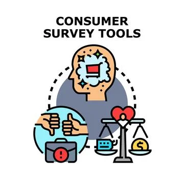 Analyzing consumer feedback using survey tools for product 스톡 일러스트