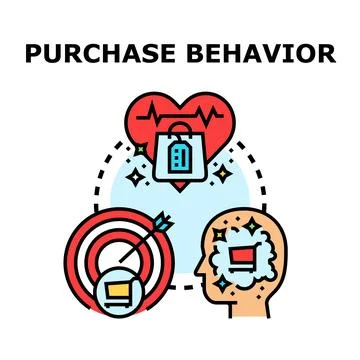 Analyzing consumer purchase behavior and preferences concept Stock Illustration