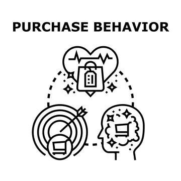 Analyzing consumer purchase behavior and preferences concept Stock Illustration