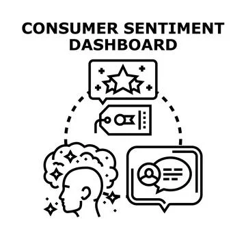 Analyzing consumer sentiment and customer feedback dashboard Stock Illustration