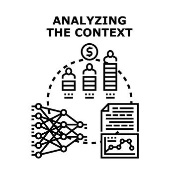 Analyzing context for business strategy and data insights Illustration