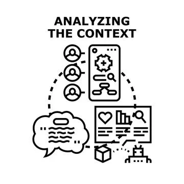 Analyzing context for data driven decision making Stock Illustration