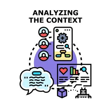 Analyzing context for data driven decision making Stock Illustration