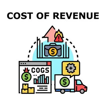 Analyzing cost of revenue and operating expenses data Stock Illustration