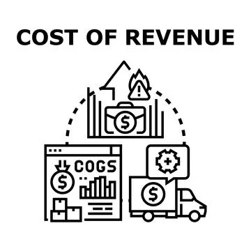 Analyzing cost of revenue and operating expenses data Stock Illustration