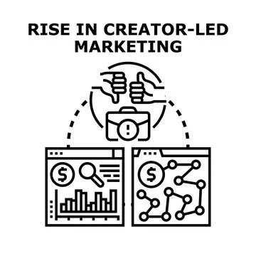 Analyzing creator driven marketing strategy and influence Ilustração Stock