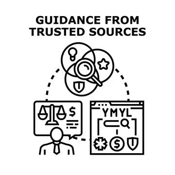 Analyzing credible information for reliable advice 스톡 일러스트