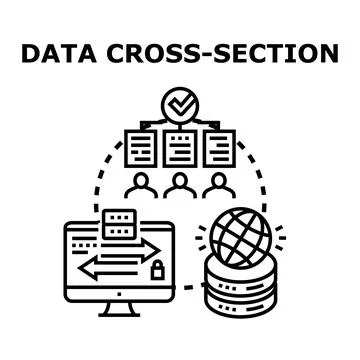 Analyzing cross section data for information system management Stock Illustration