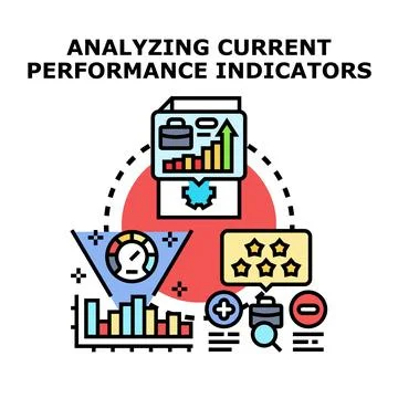 Analyzing current business performance indicators concept 스톡 일러스트