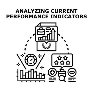 Analyzing current business performance indicators concept 스톡 일러스트