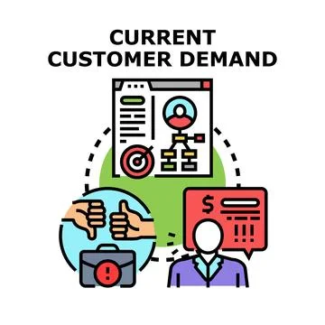 Analyzing current customer demand for business development Illustrazione stock