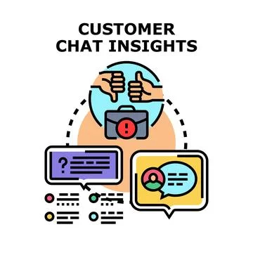 Analyzing customer chat insights and feedback data Stock Illustration