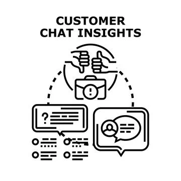 Analyzing customer chat insights and feedback data Stock Illustration