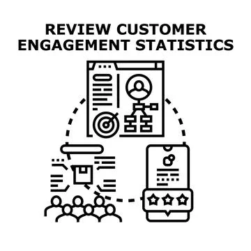 Analyzing customer engagement statistics for business success Stock Illustration