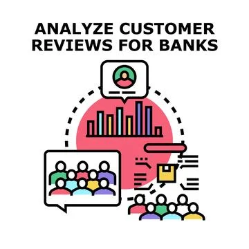 Analyzing customer feedback for banking services 스톡 일러스트