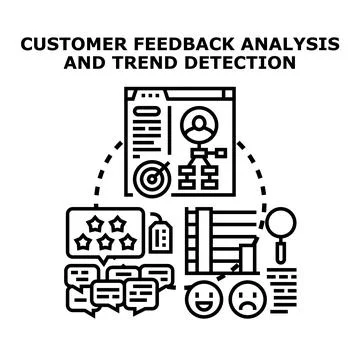 Analyzing customer feedback detecting business trends Stock Illustration