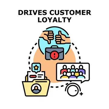 Analyzing customer feedback driving loyalty and satisfaction Stock Illustration