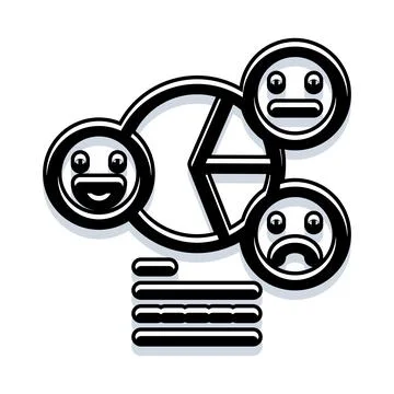 Analyzing customer feedback with emotions and survey results Stock Illustration