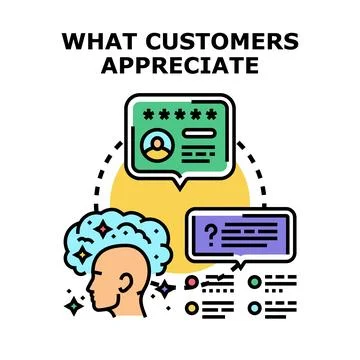 Analyzing customer feedback for improved appreciation 库存插图