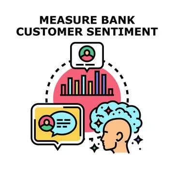 Analyzing customer feedback measuring sentiment analysis Stock Illustration