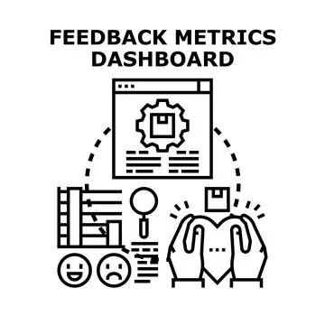 Analyzing customer feedback metrics with data dashboard イラスト素材