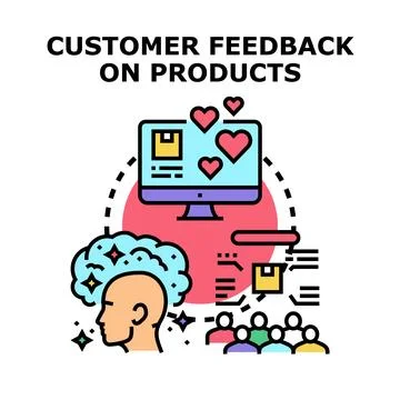 Analyzing customer feedback for product development and improvement Illustrazione stock