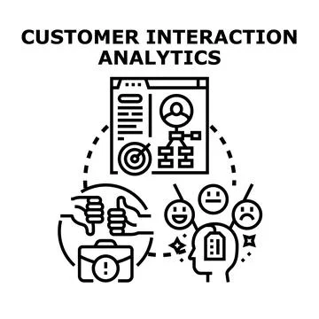 Analyzing customer interaction data for business success Stock Illustration