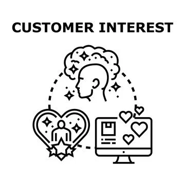 Analyzing customer interest and satisfaction vector concept Stock Illustration