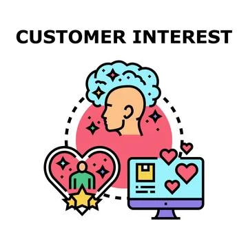 Analyzing customer interest and satisfaction vector concept Stock Illustration