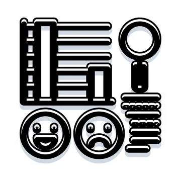 Analyzing customer satisfaction feedback and business performance Illustrazione stock