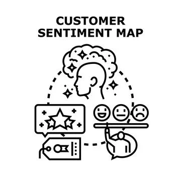 Analyzing customer sentiment mapping and experience feedback Stock Illustration