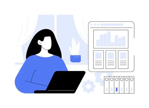 Analyzing data abstract concept vector illustration. Stock Illustration