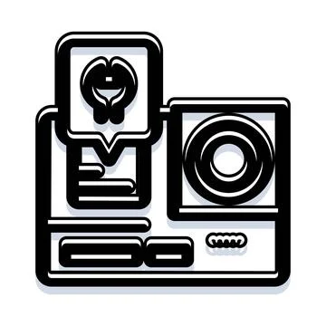 Analyzing data with abstract digital interface and technology icon Illustrazione stock