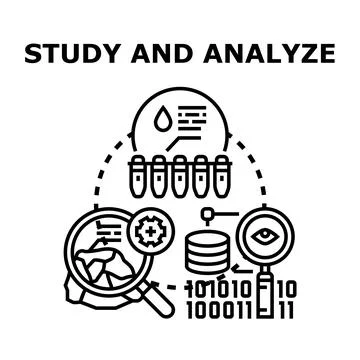 Analyzing data and conducting research for scientific discovery Stock Illustration