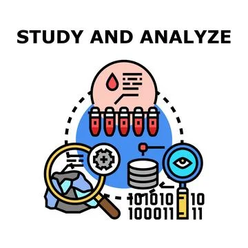 Analyzing data and conducting research for scientific discovery Stock-Illustration