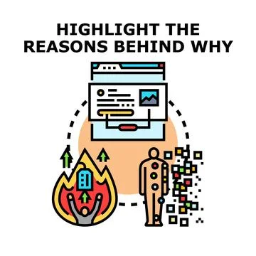 Analyzing data and insights highlighting reasons behind problems Stock Illustration