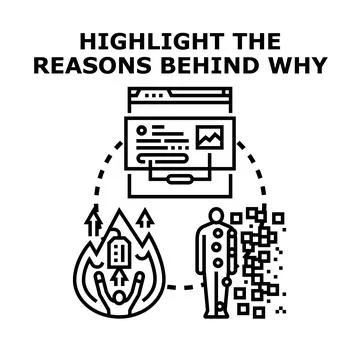 Analyzing data and insights highlighting reasons behind problems Stock Illustration
