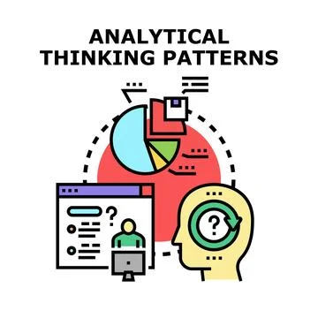 Analyzing data and problems developing thinking patterns Stock-Illustration