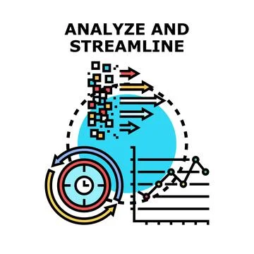 Analyzing data and streamlining processes for efficiency 库存插图