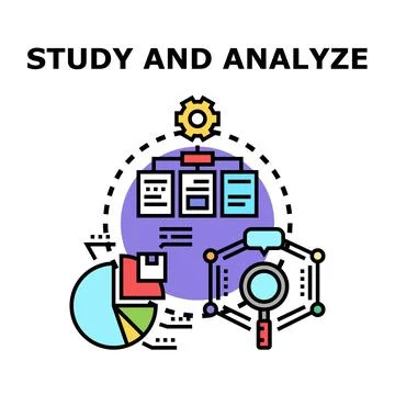 Analyzing data and studying information concept Stock Illustration